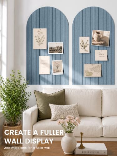 Large Arched Felt Bulletin Board 47.2''×25.5'', Dusty Blue
