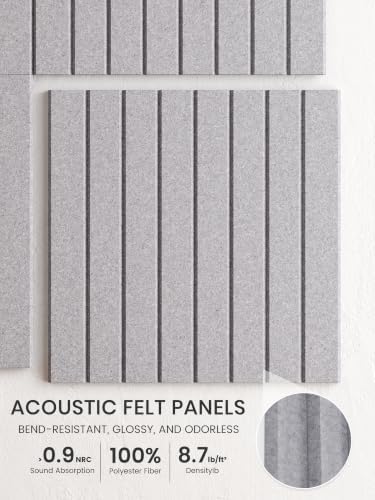 Bumusty 48"x 36" Large Felt Bulletin Board Tiles, Soft Gray