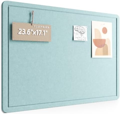 Fluxynara 23.6" x 17.1" Bulletin Board, Aqua Blue