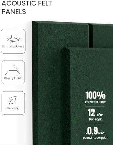 Fluxynara Felt Bulletin Board & Cork Board Alternative, Pine Green
