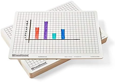 hand2mind Double-Sided Centimeter Grid White Boards for Students, Grid Board for Graphing, Dry Erase Boards, Portable Whiteboard, School Supplies, Classroom Supplies (Pack of 10)