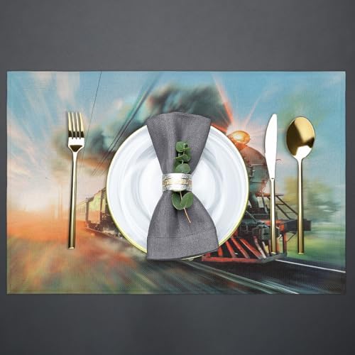 Placemats 12x18 Inch Washable Linen Place Mats Cloth Tables Mats