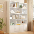 Closed Back Cabinet Wood Standard 9.5'' Wide Bookcase Bookshelf Storage Rack Multi-Layered Storage Shelf Cabinet Display Unit Integrated Against the Wall White 55.1" L x 9.4" W x 70.9" H