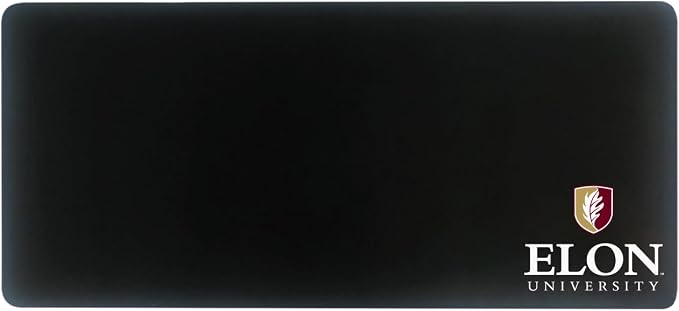Elon University Classic Cloth Desk Mat, Durable Office Supplies, Non-Slip Base, Responsive Desk Pad with Smooth Cloth Surface, Black