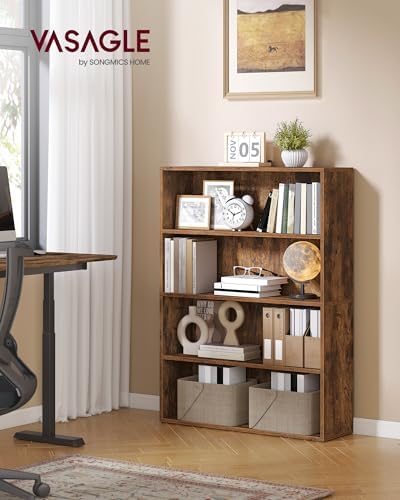 VASAGLE 4-Tier Bookshelf, Storage Organizer, 31.5 x 9.4 x 42.5 Inches