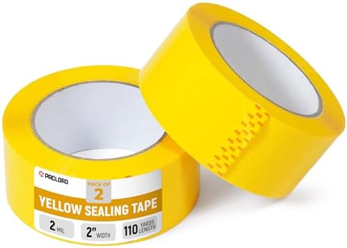 2" x 110 Yards Yellow Packing Tape, 2 Rolls