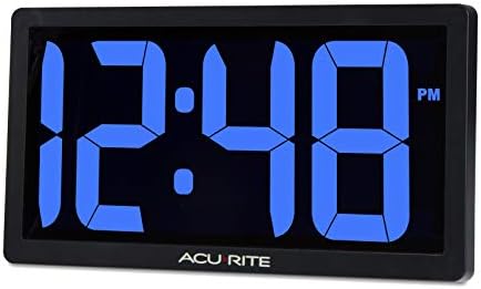AcuRite Digital Clock with Auto Dimming Brightness, 10-Inch / Blue