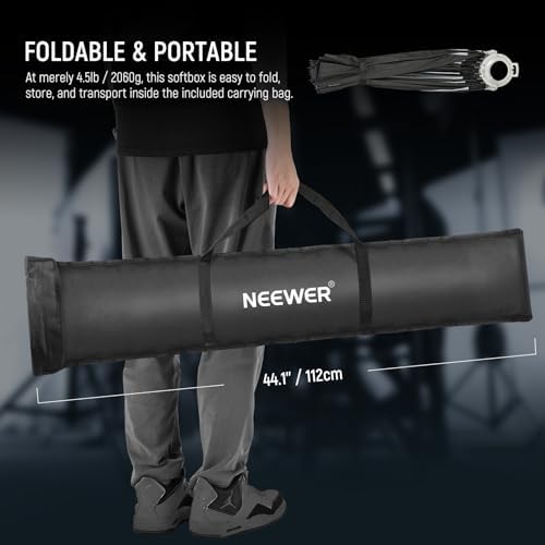 NEEWER Parabolic Softbox Kit, 47.2" Bowens Mount Soft Box with Light Diffusers for Studio Photography Video Recording Streaming Lighting Compatible with Aputure 120d Compatible with Godox SL60w, NS73P