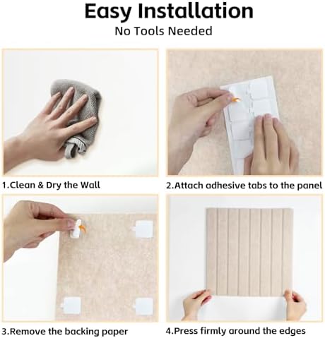 8 Pack Large Felt Bulletin Board Tiles, 48" x 24" Felt Pin Board