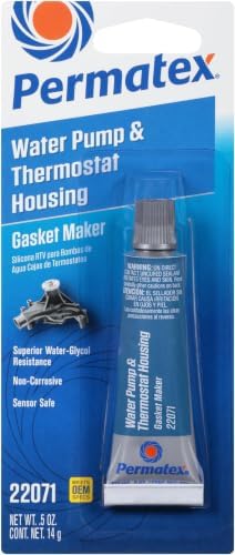 Permatex 22071 Water Pump and Thermostat RTV Silicone Gasket, 0.5 oz., 0.5 Ounce, Blue (Pack of 6)
