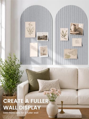 Large Arched Felt Bulletin Board 47.2''×25.5'', Soft Gray