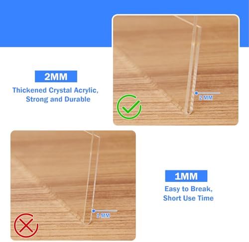 12 Pack Acrylic Sign Holder 8.5 x 11 Horizontal Slant Back Acrylic Stands for Display Plexiglass Clear Acrylic Display Stands for Ad Frame, Picture Photo Frames, Promotions, Restaurants, Office