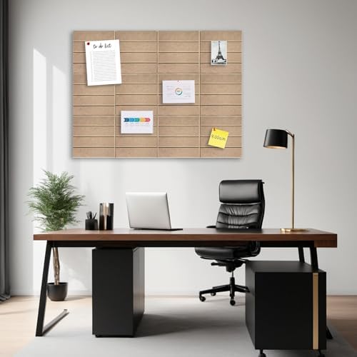 12 Pack Felt Bulletin Board, 35" x 47" Large Oatmeal Pinboard Self-Adhesive