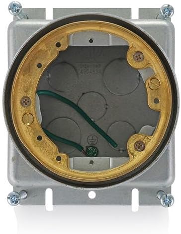 Leviton Concrete Floor Box 1-Gang Deep Round, Includes 4 Leveling Screws, FBDC1, Steel