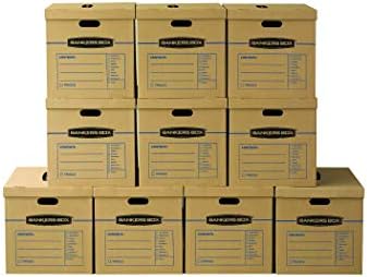Bankers Box 10-Pack Large Classic Moving Boxes with Reinforced Handles