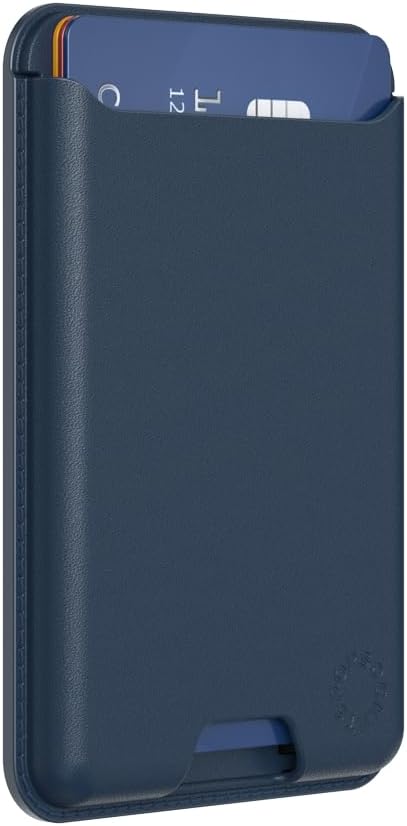 PopSockets Softgoods Phone Wallet and Adapter Ring for MagSafe, Phone Card Holder, Wireless Charging Compatible, Wallet Compatible with MagSafe® - Navy