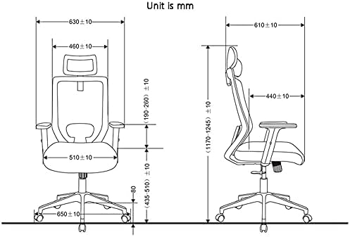 Ergonomic Office Chair with Breathable Mesh Computer Chair with Firm Arm Rests for Study Room Home Office Bedroom Ergonomic Chair (Colour: Black) (Green)