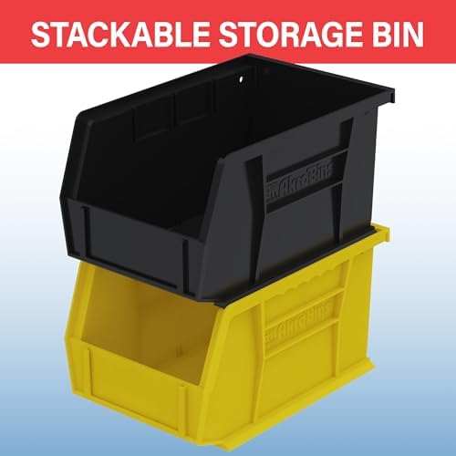 Akro-Mils 30237 AkroBins Plastic Storage Bins, 9"x6"x5", Red, 12-Pack