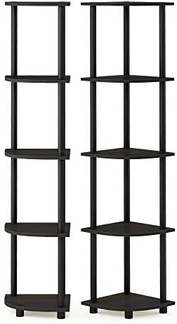 Furinno Shelves 3-Tier Industrial Style Bookcase, Display Shelf, 35 Wide, Oak