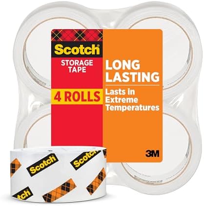 Scotch Long Lasting Shipping and Storage Tape with Dispenser, 1.88 in. X 54.6 Yd., 4 -Pack