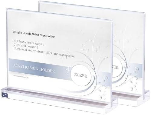 Acrylic Sign Holder (Transparent Horizontal A6 148×105mm/5.83×4.13 inches)