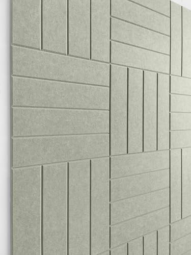 Felt Bulletin Board Tiles | Modern Cork Board Alternative | Large Cork Boards for Walls | Aesthetic Felt Wall Panels for Office & Home Decor | Pinboard & Photo Board (12-Pack) | Sage