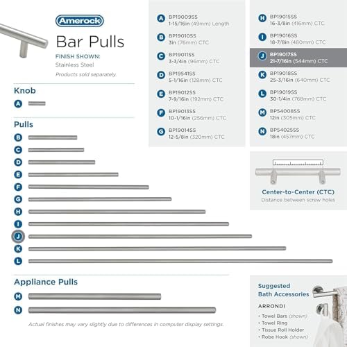 Amerock 21-7/16" Bar Pulls Stainless Steel Drawer Pull