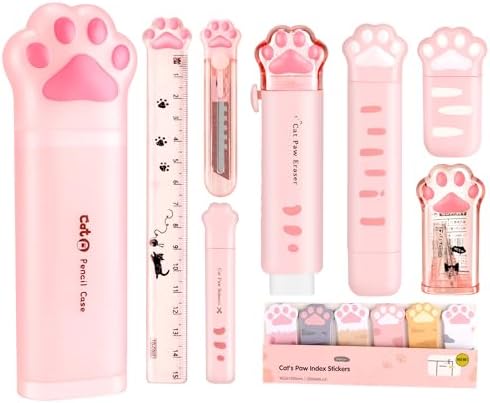 9Pcs Cute School Supplies, Cute Stationery,Includs Pencil Sharpener