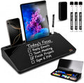 HURUC Desk Buddy Glass Desktop Whiteboard – Desk Board Buddy Hidden Storage
