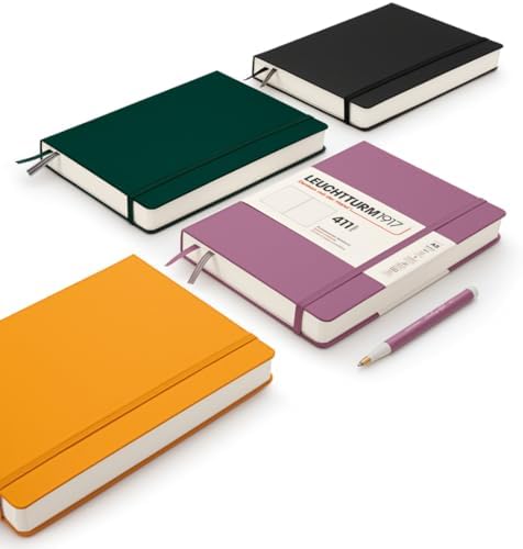 LEUCHTTURM1917 372925 Notebook 411 Medium (A5), Hardcover, 411 Numbered Pages, Rising Sun, Dotted, More Thoughts, More Ideas, More Memories, More Pages