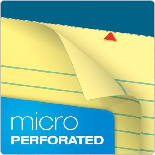 Tops Docket Lined Legal Pads, 8.5 x 11 Notepads, 50 Sheets, 6 Pack, Canary