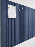 VIVELDA Felt Bulletin Board Tiles 48"x36" - 12-Pack Cork Board Alternative, OEKO-TEX Certified, NRC 0.95 Acoustic Felt Wall Panels, Damage-Free Adhesive, Slatted Design Home Office, Classroom (Indigo)