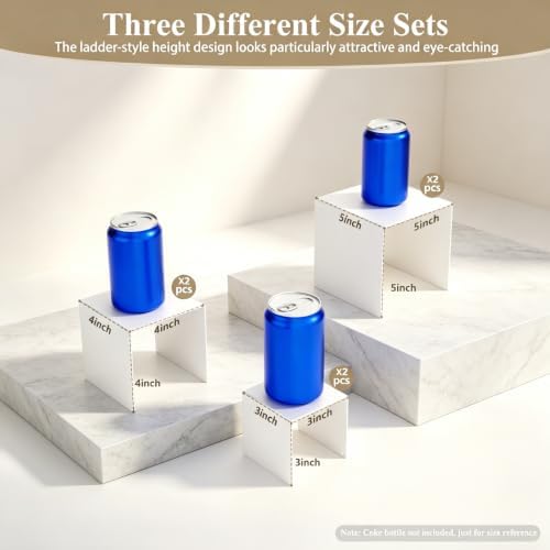 Display Stand & Risers, 6 Pcs Set Metal Rectangular Cupcake Stands