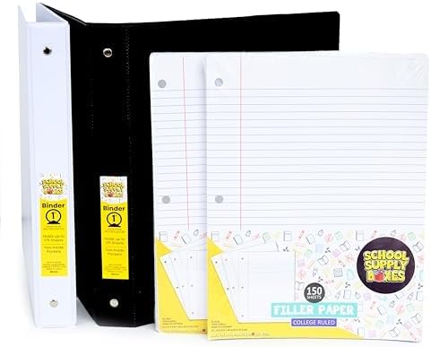 Secondary School Essentials Bundle | 1 Box - 51 Pieces per Box | School Supply Boxes - Back to School Essentials Includes Folders, Notebooks, 1" Binder, Mechanical Pencils, Index Cards, Highlighters, & Pens
