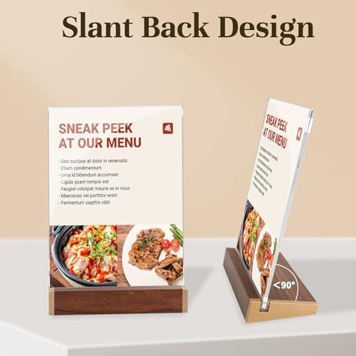 LIANHELILAI 3 Pack 5X7 Acrylic Sign Holder Vertical Tabletop Small Sign Display Frame for Coffee Shop/Restaurant Menu Stall/Exhibitions/Hotel/Office Name Holder