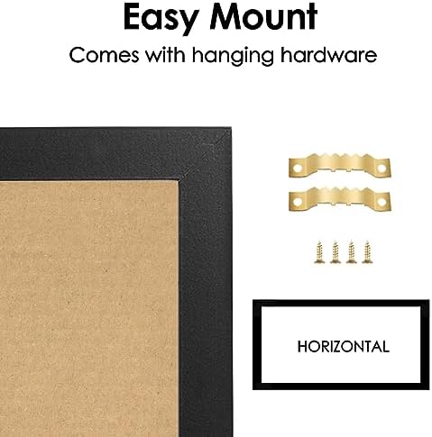 Magnetic Weekly Whiteboard and Cork Board, Black Wood Frame, 16" x 8"