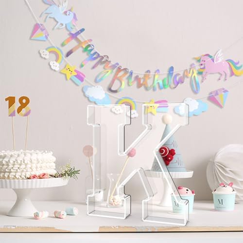 11" Acrylic Letter Charcuterie Tray,Fillable Alphabet & Number Box(Letter K)