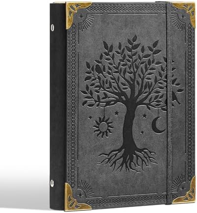 Ovesmusl PU Leather A5 Binder 6 Ring Refillable Journal Cover 6.8”x9.2”
