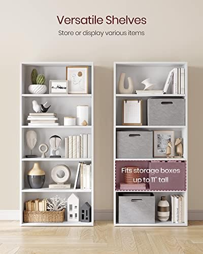 VASAGLE Set of 2 Bookshelves, 5-Tier Open, 23.6 Inches Wide