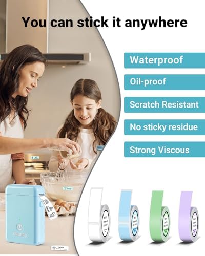 ORGBRO Label Maker, Bluetooth Label Maker Machine with Tape, X1-Blue