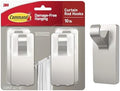 Command Medium Satin Nickel Curtain Rod Hooks, 4 Hooks, 12 Strips