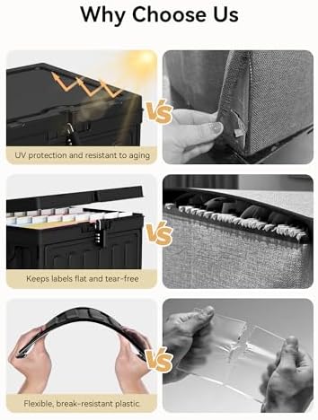 Oterri Lockable Plastic File Box with Lid for Letter-Size | Hanging File Folders Not Included. Black, Large 1-Pack. Home, Office, Classroom, Dorm, Tax, Under Bed, Filing Cabinet.