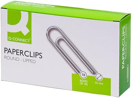Q-Connect Lipped Paperclip, 32 mm KF01316Q - Pack of 1000