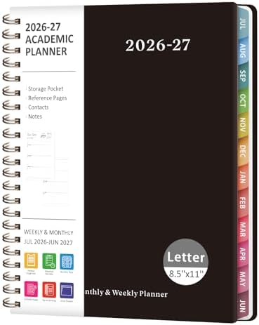 Planner 2026-2027, Weekly and Monthly Calendar Planner, JUL 2026 - JUN 2027
