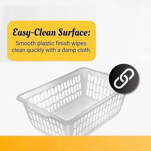 YBM HOME Plastic Perforated Storage Basket Bin Office Drawer, Shelf Desktop Countertop Tray Organizer 32-1188 (12, clear)