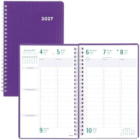 Blueline® 2027 Timanager® DuraFlex 5-Day Weekly Planner, 13 Months, December to December, Poly Cover, 9.0625" x 5.875", Purple (C5910V.86T)