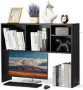 VEVOR Desktop Bookshelf, Storage Organizer with 5 Shelves for Computer Desk, Wooden Shelf Desk Hutch with Anti-Slip Feet Pads, Desk Top Display Rack for Office, Home & Dorm, Black