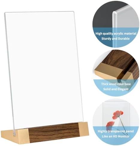 LIANHELILAI Acrylic Sign Holder 5X7, L-Shape Vertical 2 Pack for Tabletop