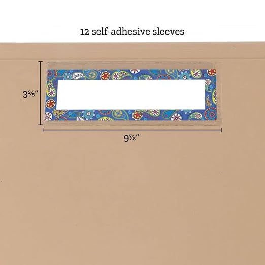Really Good Stuff Name Plate Self-Adhesive Vinyl Sleeves, Set of 12 | Bulk School Supplies for Students, Classroom Essentials, Teacher Must-Haves