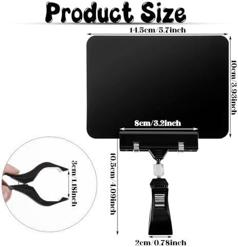 30Pack Mini Chalkboard Signs with Rotatable Clip, Double Head Sale Signs for Retail Store Plastic Merchandise Sign Display Clip Holder for Food, Store Signs Displays